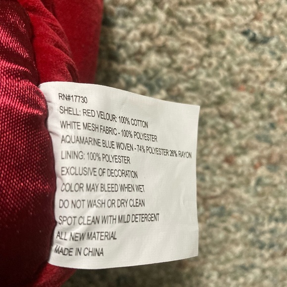 CHRISTMAS STOCKING Dog Bone Shaped Velour Mauve Blue White Red - Picture 3 of 6